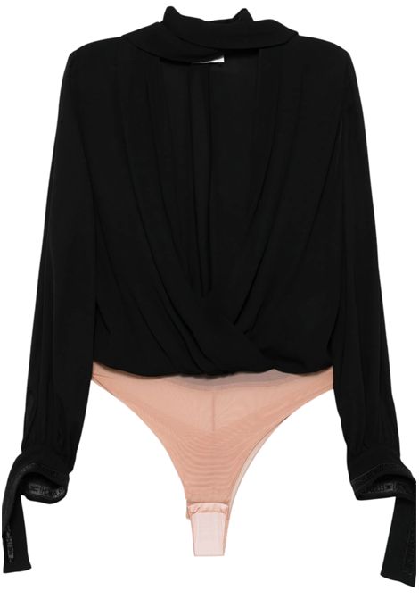 Georgette shirt bodysuit with scarf and embroidery ELISABETTA FRANCHI | shirts | CB00651E2110